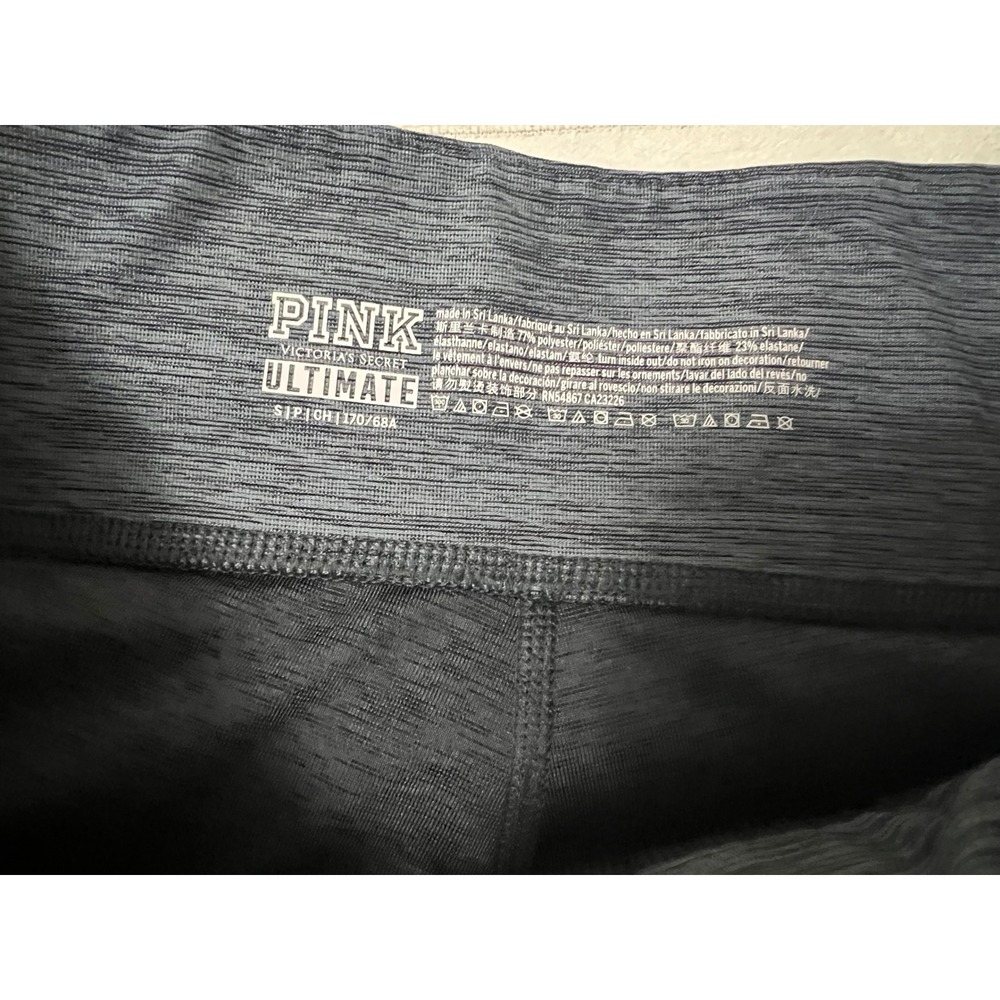 PINK Victoria's Secret Ultimate Leggings Women's Dark Gray Logo‎ Athletic - Picture 3 of 6